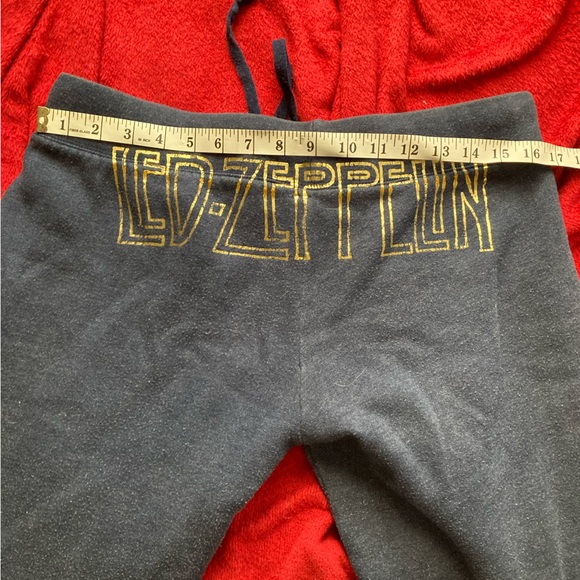 PINK VS LE Led Zeppelin Graphic Navy&Gold Cuffed Fleece Drawstring Sweatpants M - Picture 8 of 8